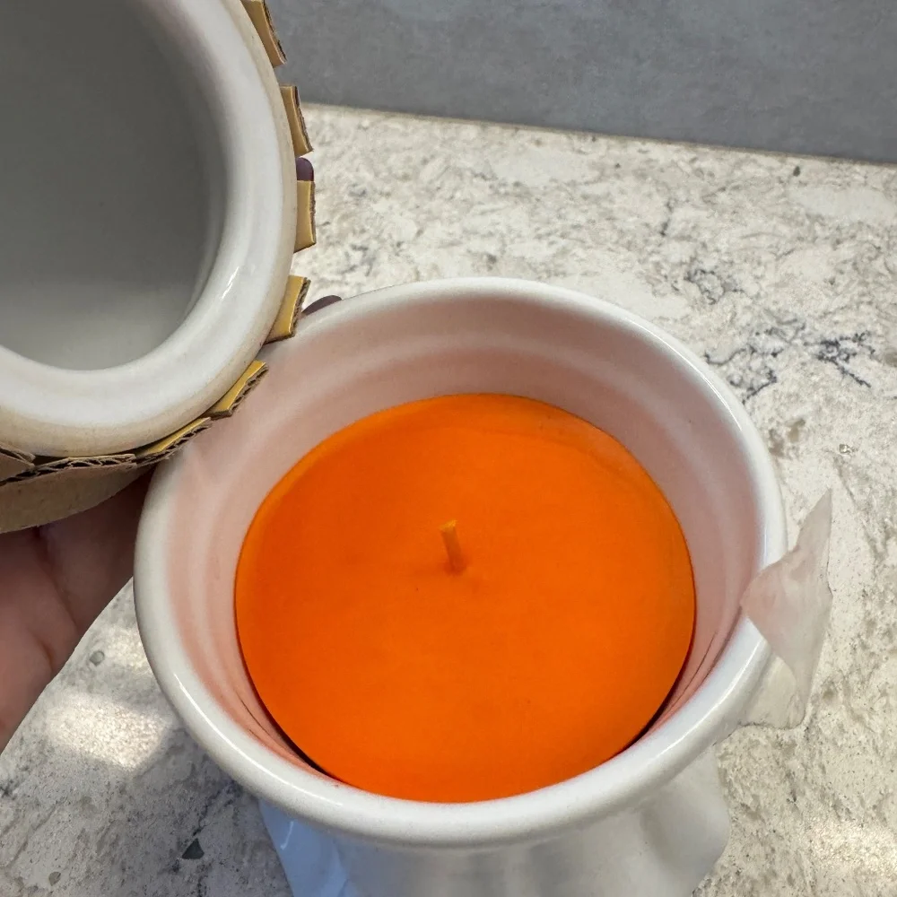 Disney Parks Halloween Ghost with‎ Mickey  Ears Candle ceramic  Pumpkin Spice